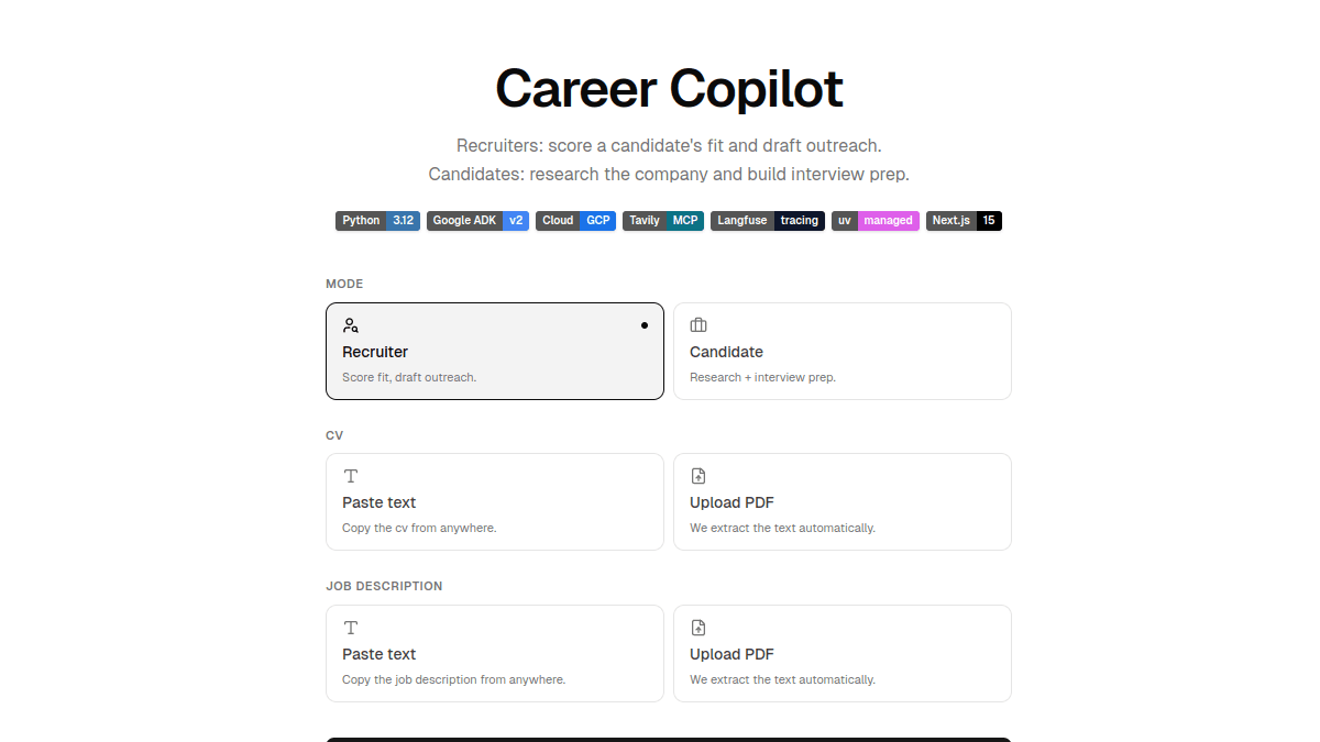Career Copilot · Multi-agent CV × JD analyzer